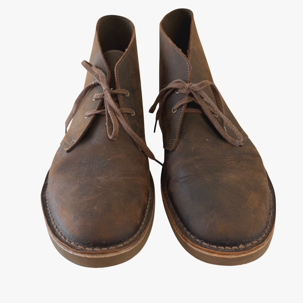 Clarks Mens Bushacre 3 Beeswax Brown Leather Chukka Boots Size 14 260822863140